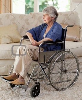 Senior woman in a wheelchair