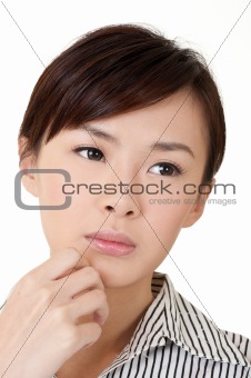 Closeup portrait of woman