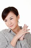Cheerful Asian young business woman