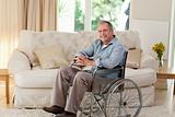 Senior man in his wheelchair