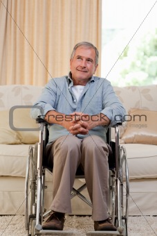Senior man in his wheelchair