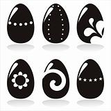 black easter eggs icons