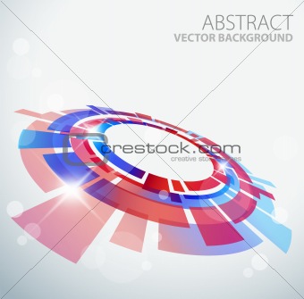 Abstract background with 3D red and blue object