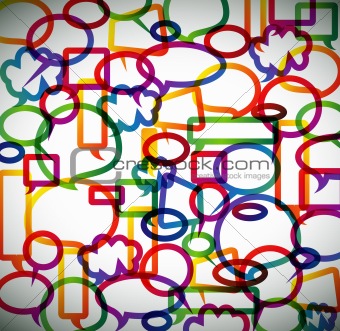 Colorful background made from speech bubbles
