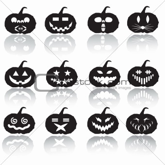 Halloween pumpkin silhouette collection