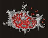 Red and Grey Royal Ornament vector