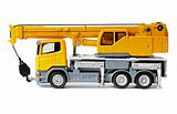 toy truck crane isolated over white background