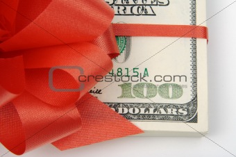 Red Ribbon Wrapped Hundreds