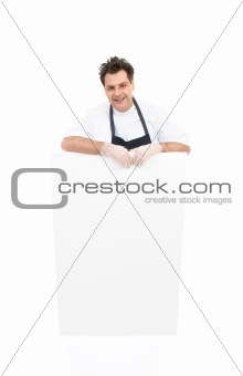 Butcher with sign board