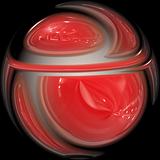 Artistic red glass sphere