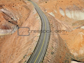 Highway through desert.