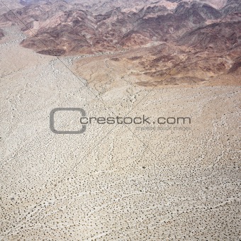 Desert with mountains.