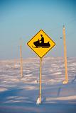 Snowmobile crossing sign.