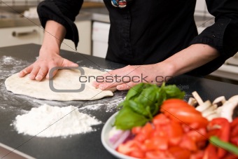 Making Pizza Dough Detail