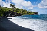 Black sand beach in Maui.
