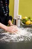 Kneading Dough with Hands