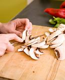 Slicing Mushrooms Detail