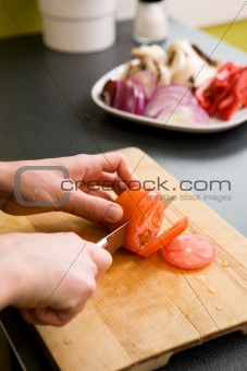 Slicing Tomatoes Detail