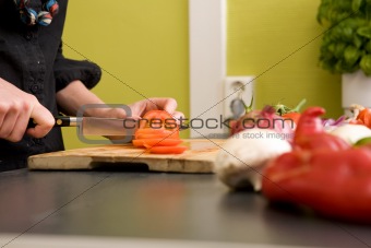 Cutting Tomatoes Detail