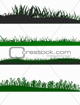4 Grass graphic elements