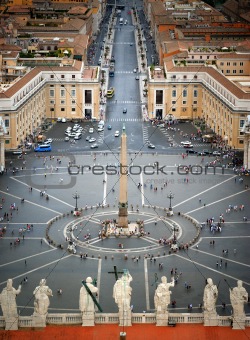 St. Peter's Square, Rome, Viewed from Top of the Vatican