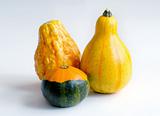 Decorative Gourds on White Table