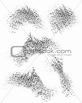 abstract halftone wave in black and white 