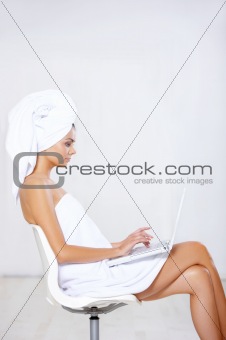 Beauty with laptop