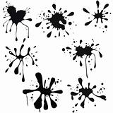 Vector illustration of black ink blot