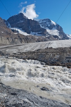 Athabasca Glacier with melt water 02