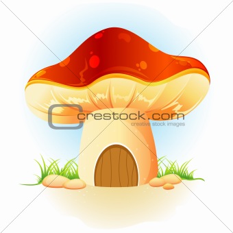 mushroom home in garden