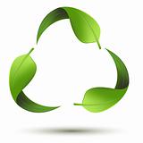 recycle symbol with leaf