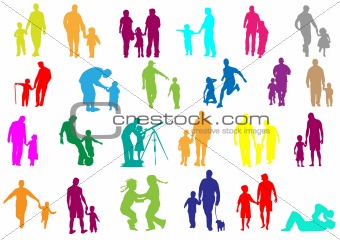 Happy family collection vector
