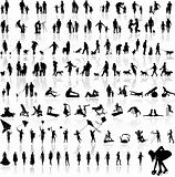 Vector illustration of fitness silhouettes