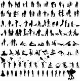 Vector illustration of fitness silhouettes