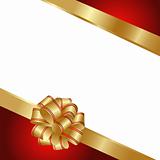 Background with gold and red ribbon