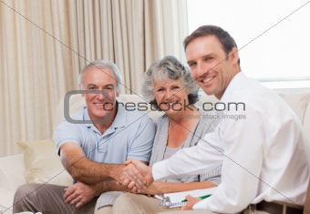 Seniors with assurance man  looking at the camera 
