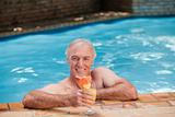 Senior man in the swimming pool