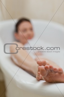 Beautiful woman taking a bath