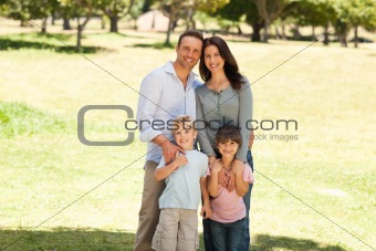 Portrait of a family in the park