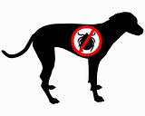 Dog prohibition sign for ticks