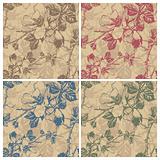 seamless retro floral pattern (vector)