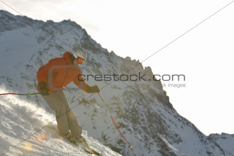  skiing at winter season