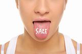 Women's language that says "sale"