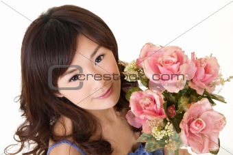 Beauty with roses