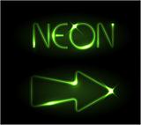 Green neon arrow