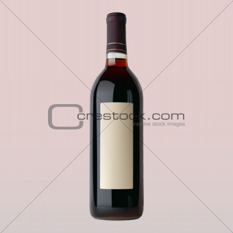 vector red wine bottle with blank label