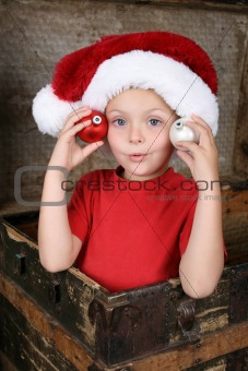 Playful Christmas boy