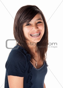 Cute Smiling Girl with Braces
