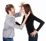 Couple in physical argument